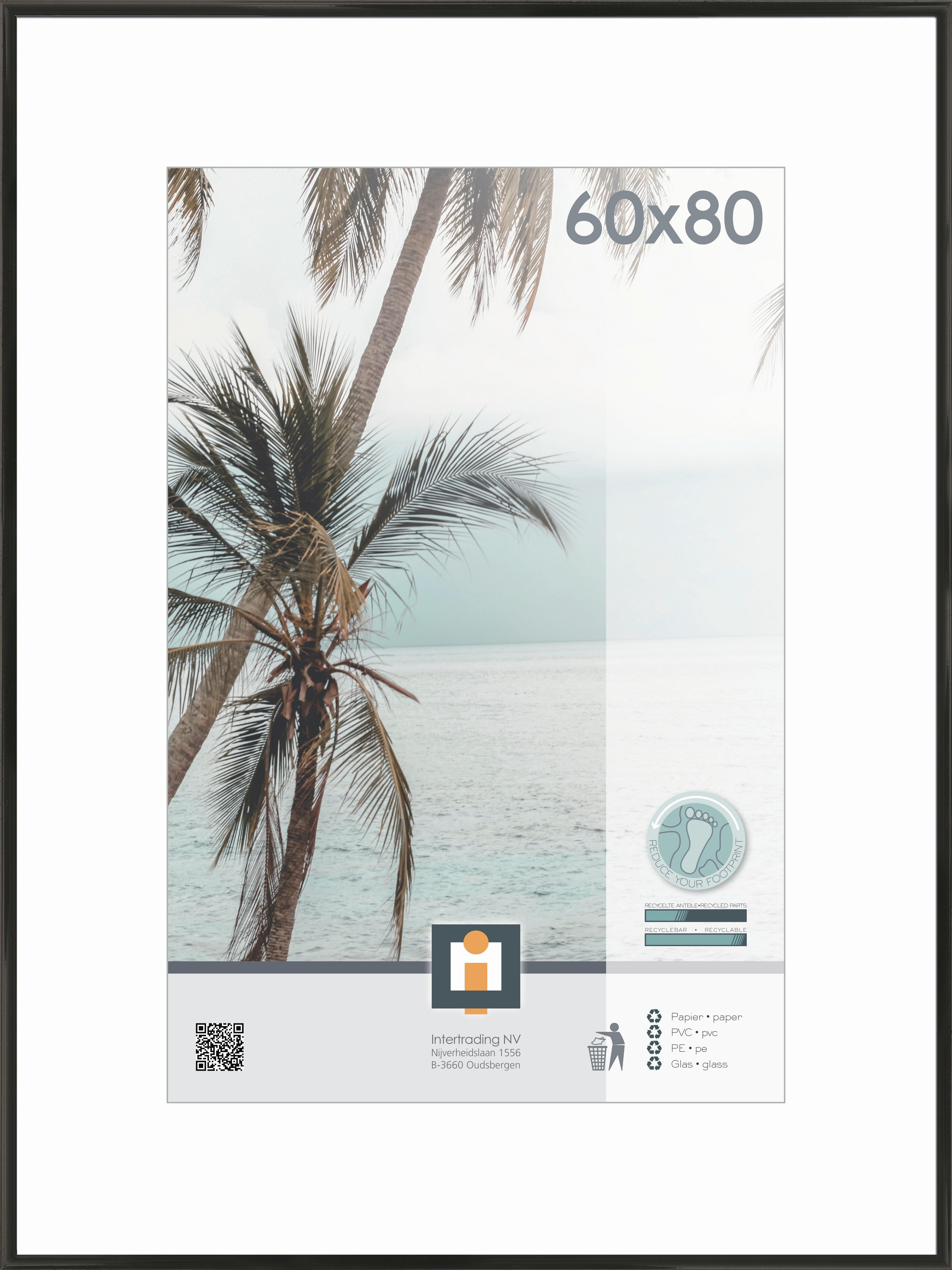 RAMKA NA ZDJĘCIA 660651 - czarny, Basics, tworzywo sztuczne/szkło (81,1/61,1cm)