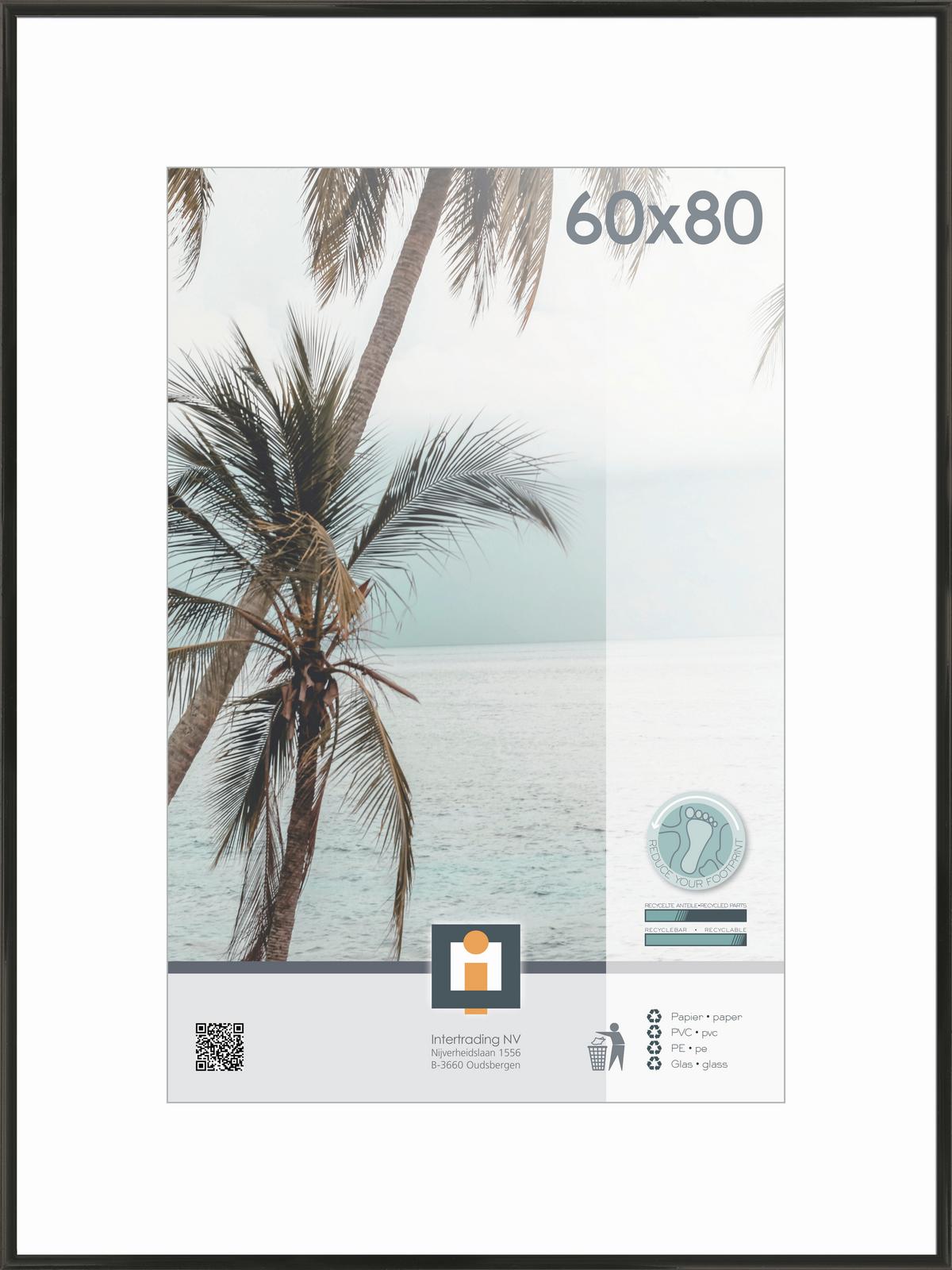 RAMKA NA ZDJĘCIA 660651 - czarny, Basics, tworzywo sztuczne/szkło (81,1/61,1cm)