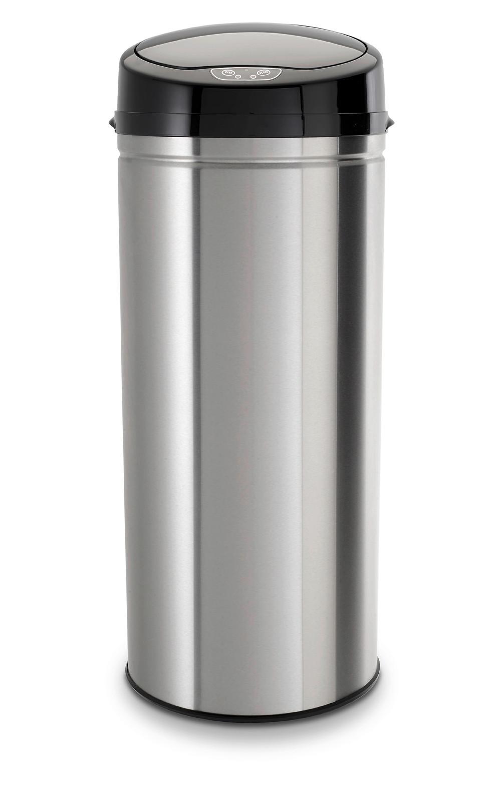 Coș gunoi Sensor cca. 42 l - argintiu/negru, Trend, plastic/metal (31/31/79,5cm) - Echtwerk