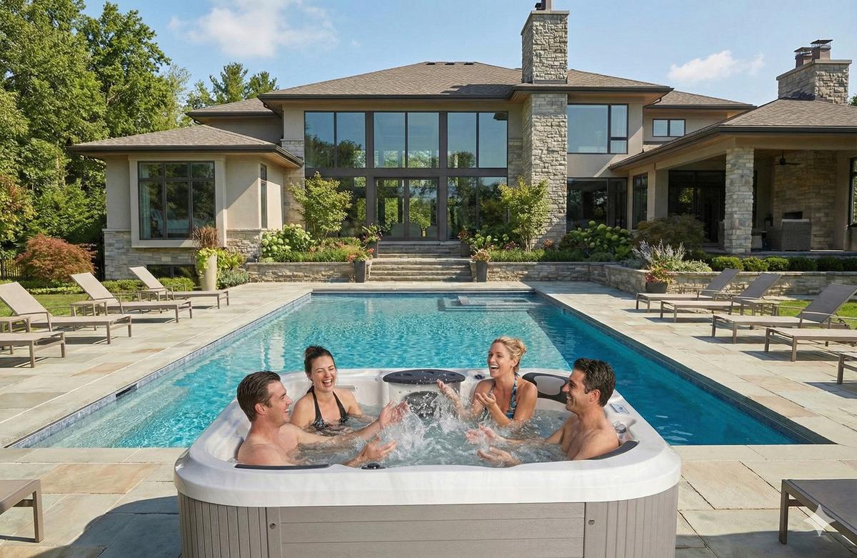 Whirlpool Florenz Grau/Weiß - Weiß/Grau, MODERN, Kunststoff (200/200/91cm)