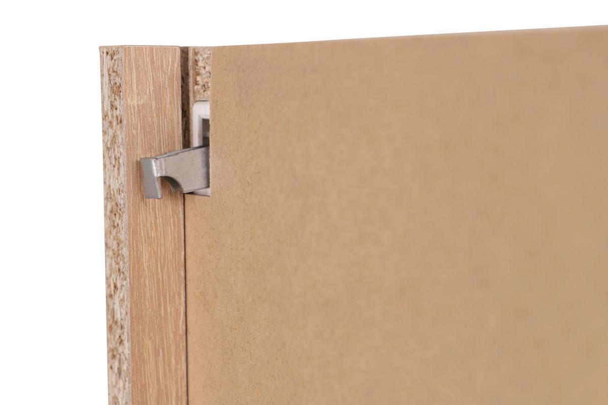 Eckküche Merle m. Geräten ca. 370x172cm Grau - Edelstahlfarben/Eichefarben, Trend, Holzwerkstoff/Metall (370/172cm) - Respekta