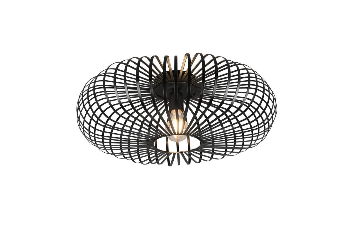 Deckenleuchte Johann Schwarz max. 60 Watt - Schwarz, Design, Metall (50/50/18cm) - Trio Leuchten