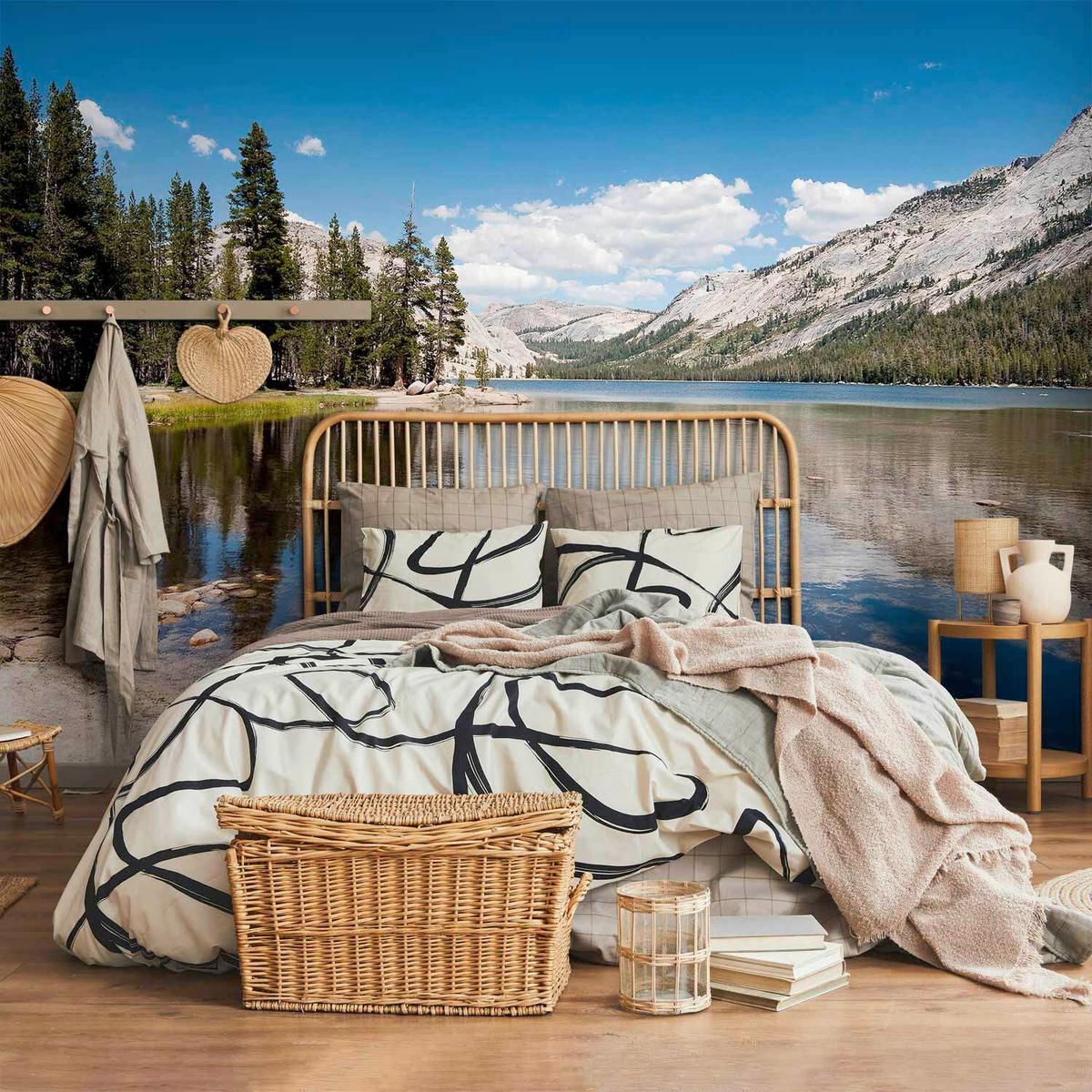 Fototapeta Tenaya Lake, 250x175cm - bela/večbarvno, Trendi, tekstil (250/175cm) - artgeist