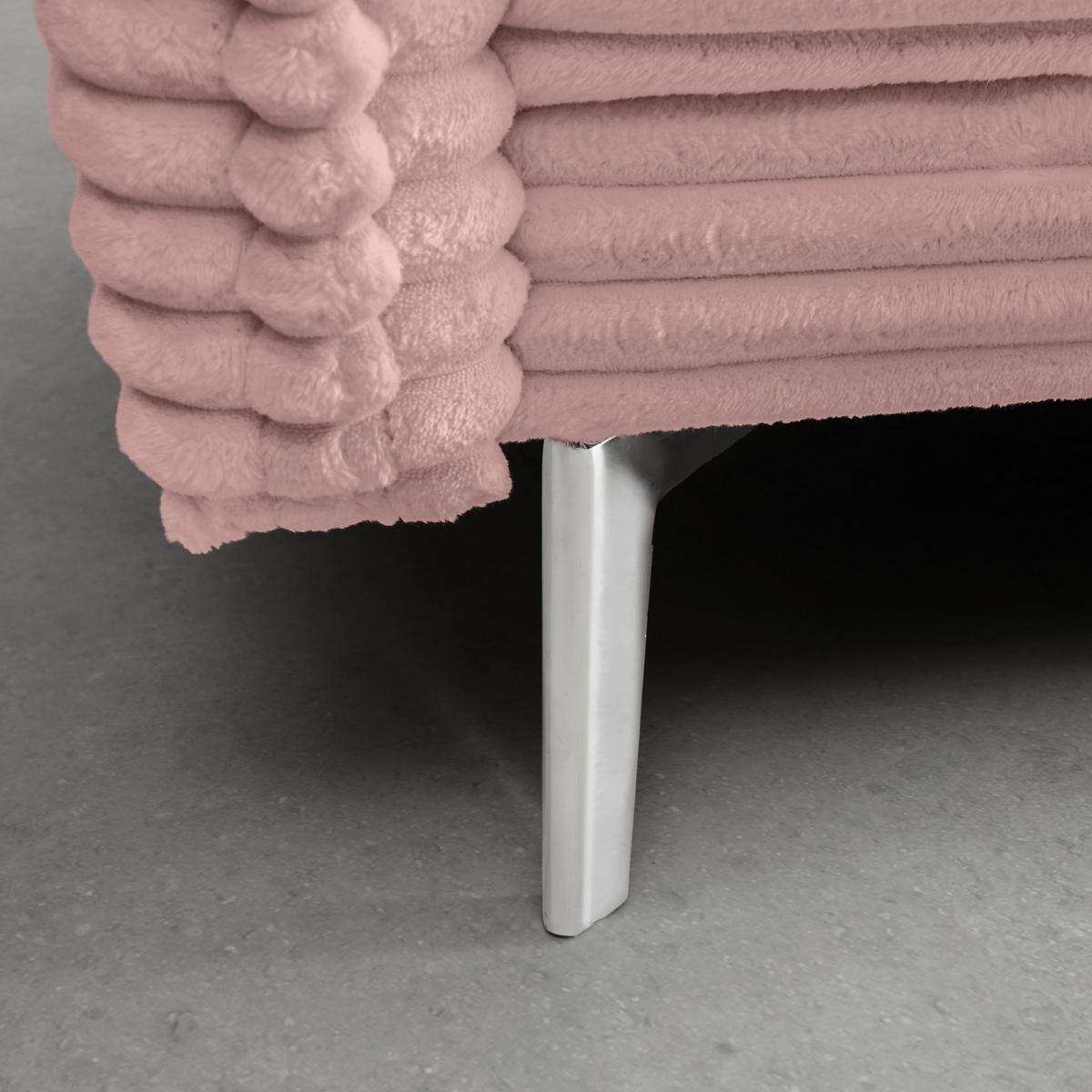 Mega Sofa Kiss - boje kroma/prljavo ružičasta, Moderno, drvo/metal (241/90/117cm) - Mömax