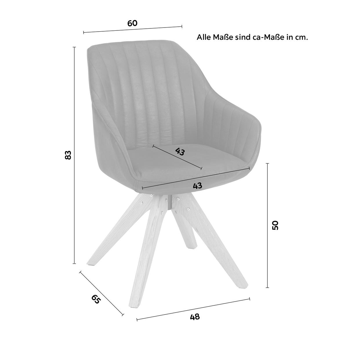Armlehnstuhl in Dunkelgrau/Eiche - Dunkelgrau/Eichefarben, Holz/Textil (60/83/65cm) - Premium Living