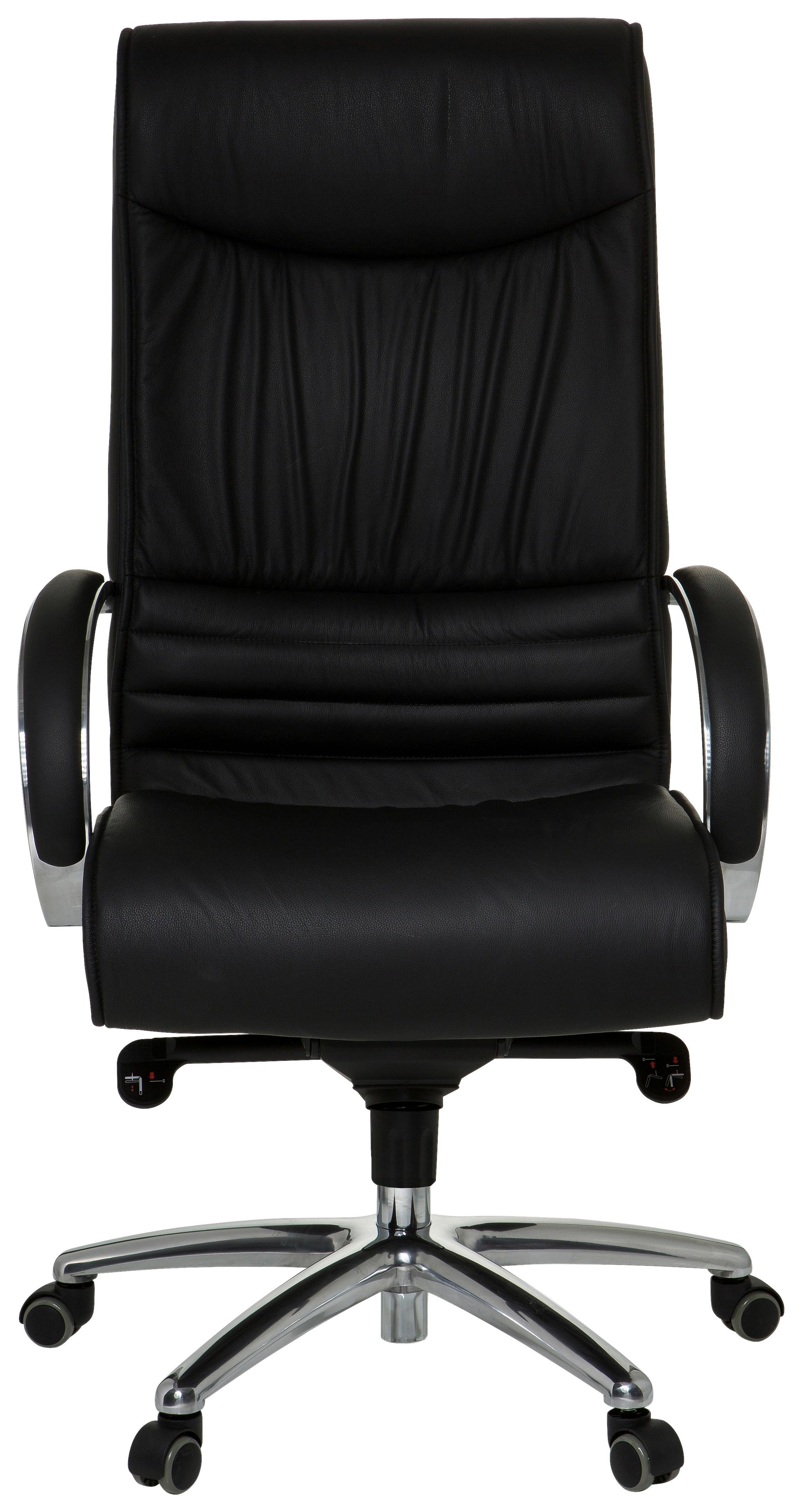 Pisarniški Stol Xxl F 400, Črna - srebrne barve/črna, Basics, kovina/umetna masa (60/130/47cm) - MID.YOU