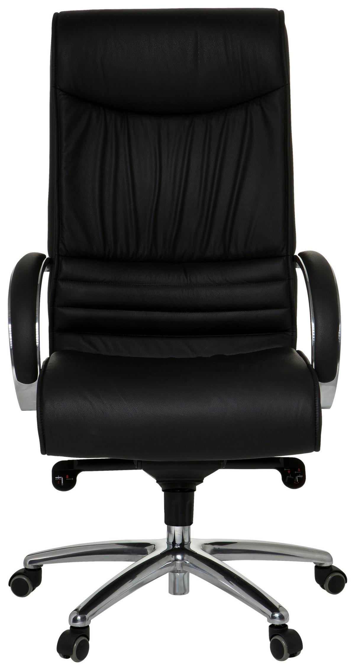 Pisarniški Stol Xxl F 400, Črna - srebrne barve/črna, Basics, kovina/umetna masa (60/130/47cm) - MID.YOU