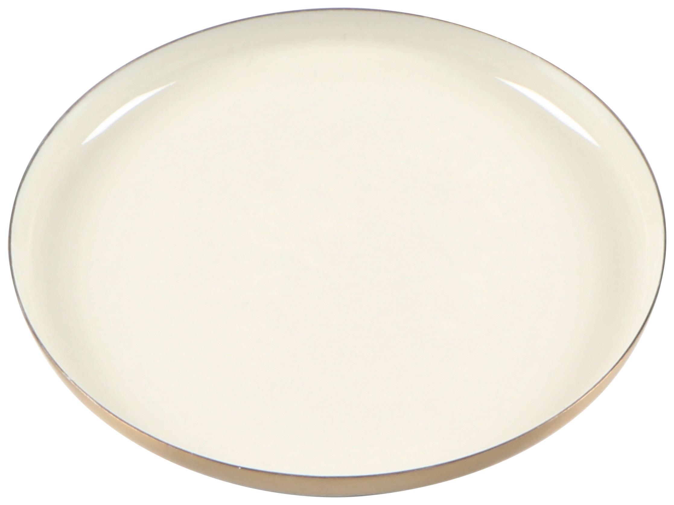 Dekotablett Windy Beige - Beige, Metall (11cm) - Mömax