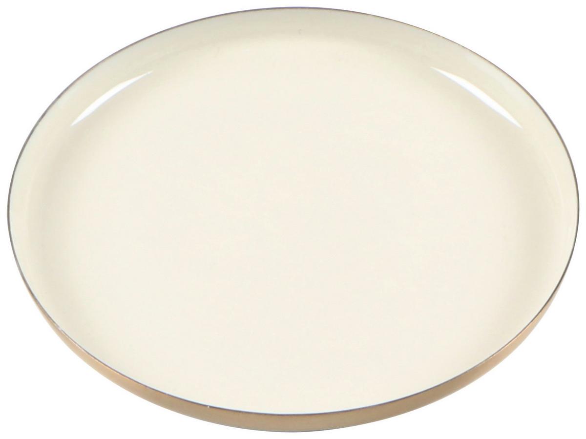 Dekotablett Windy Beige - Beige, Metall (11cm) - Mömax