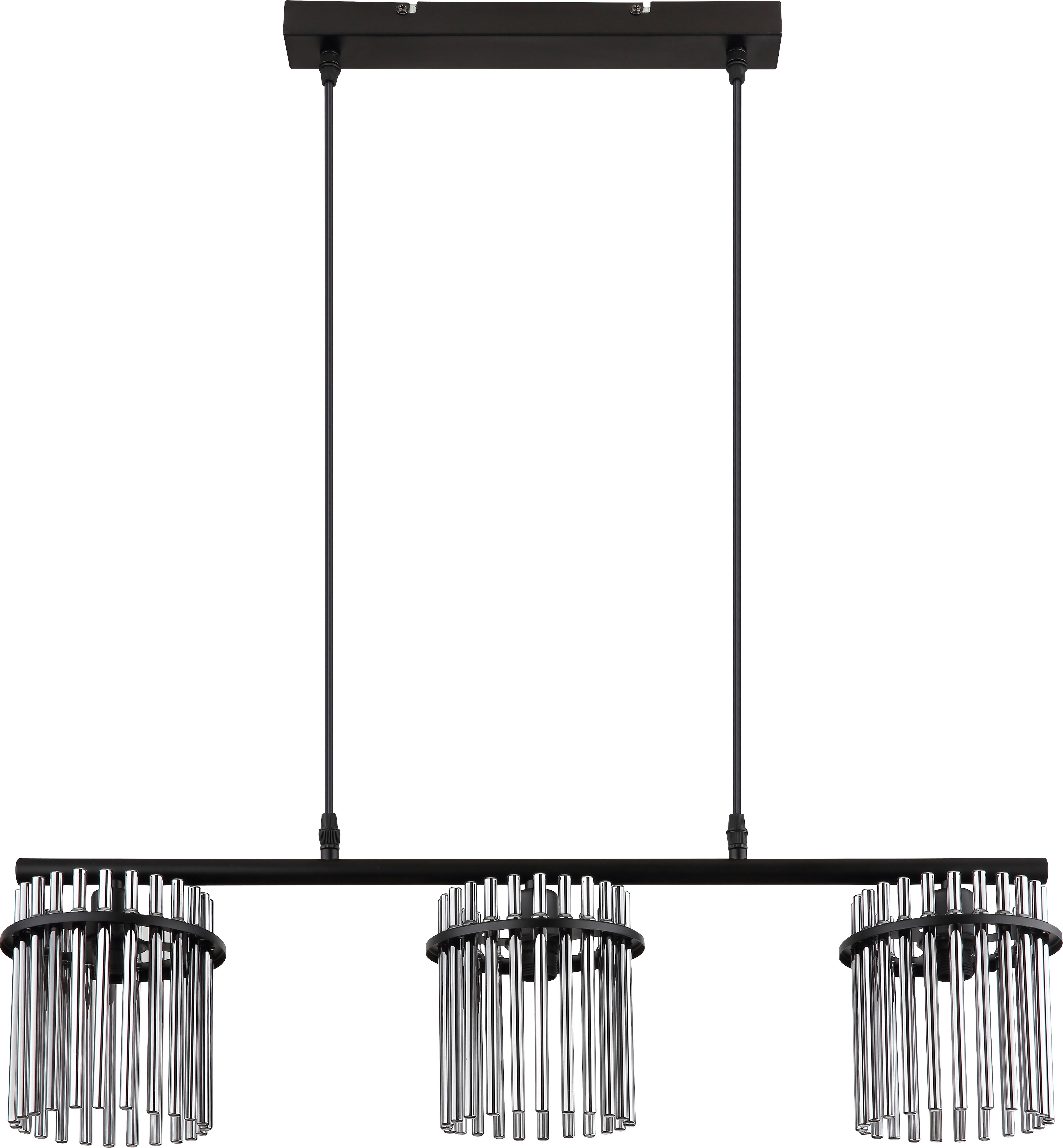 Hängeleuchte Neri in Schwarz max. 40 Watt - Schwarz, MODERN, Glas/Metall (72/15/140cm) - Modern Living
