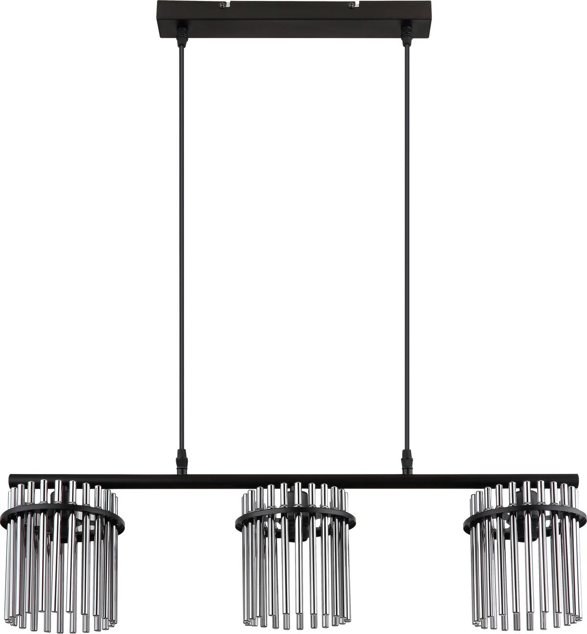 Függőlámpa Neri - fekete, Modern, Üveg/fém (72/15/140cm) - Modern Living