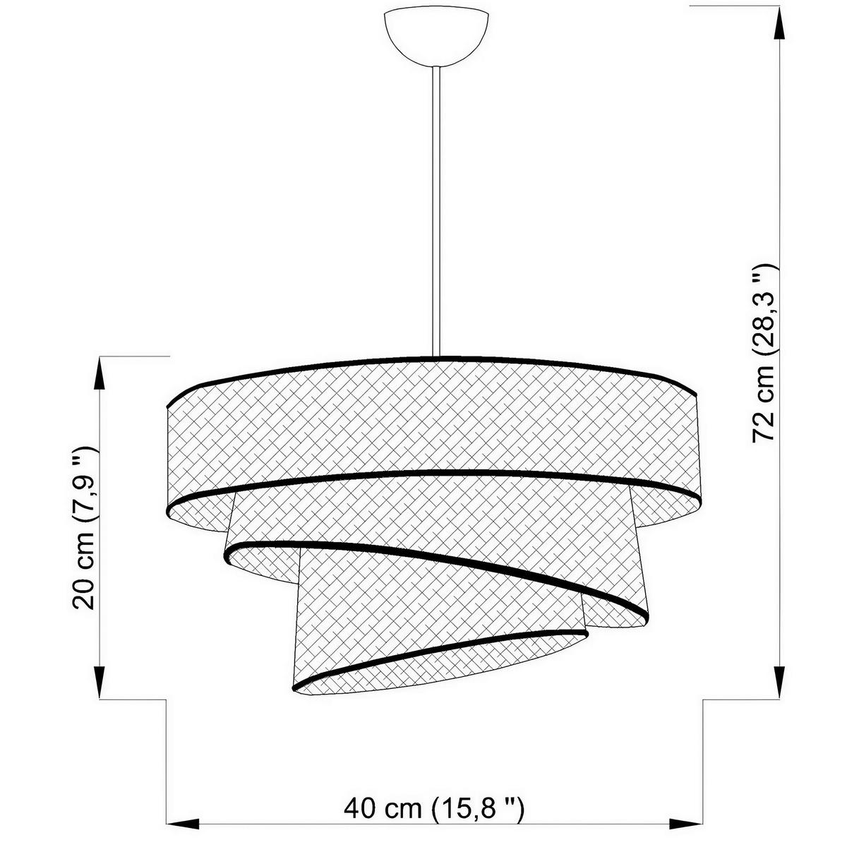 LAMPA WISZĄCA COUPER HAZERAN - WHITE - biały, Design, metal/tkanina (40/72cm) - P & B