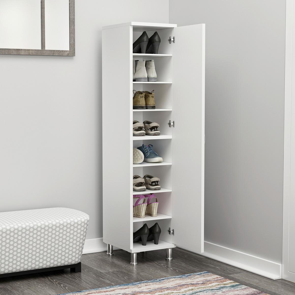 Mehrzweckschrank Seul Multi Schrank - Weiss/Alufarben, Design, Holz (34/130/29cm) - Livetastic