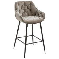 STOŁEK BAROWY LANGFORD - czarny/szary, Modern, metal/drewno (55/105/57cm) - Livetastic