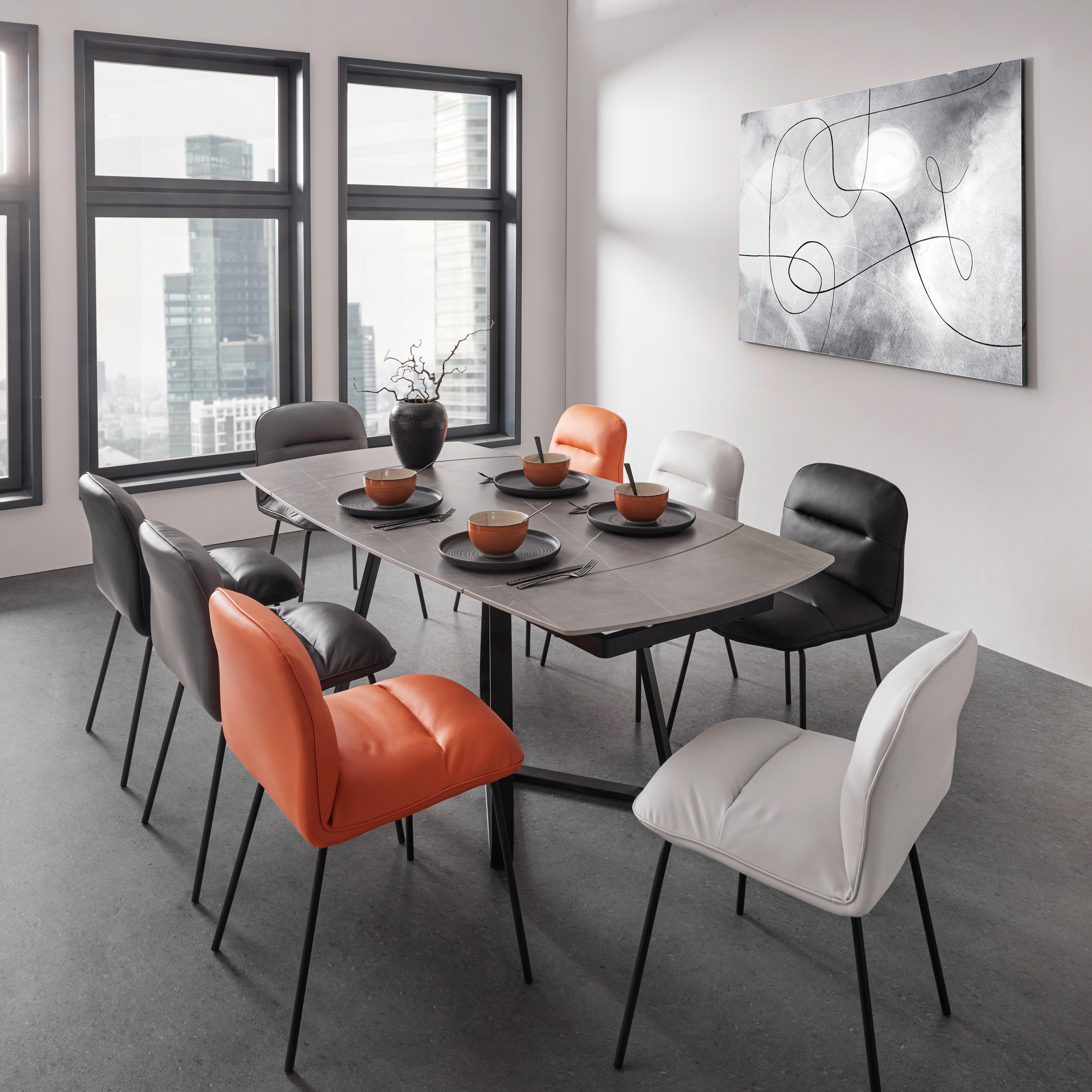 Kihúzható Asztal Matera - fekete, modern, fém/kerámia (120-180/90/76cm) - Bessagi Home