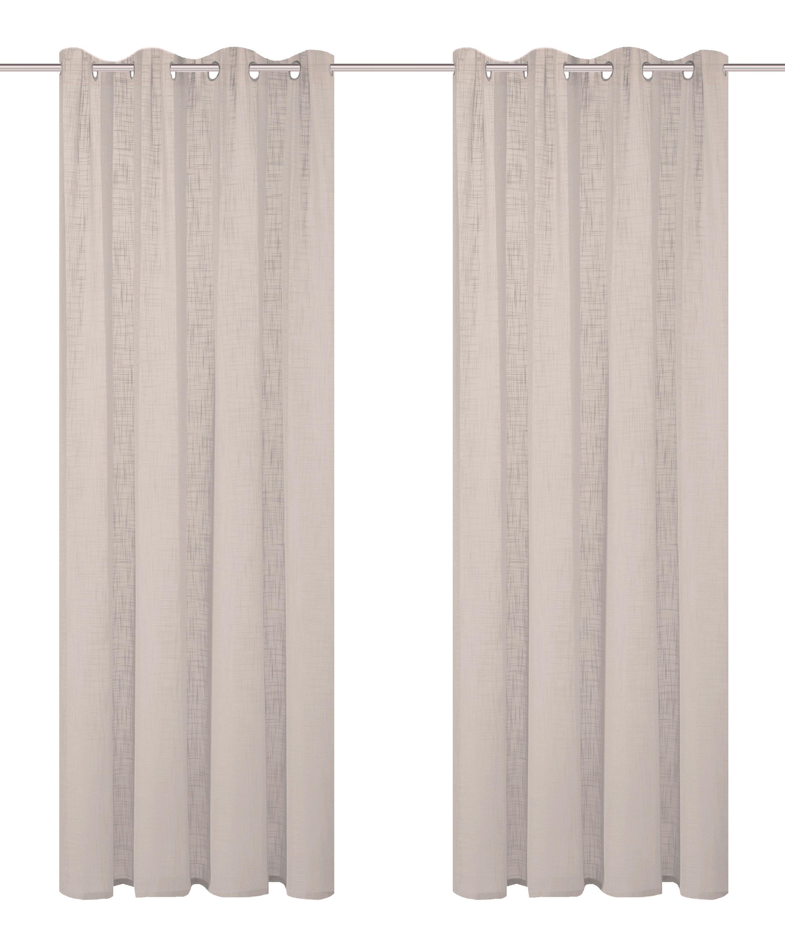 ZASŁONA NA PRZELOTKACH SOFTY 2 SZTUKI - taupe, Basics, tkanina (140/160cm)