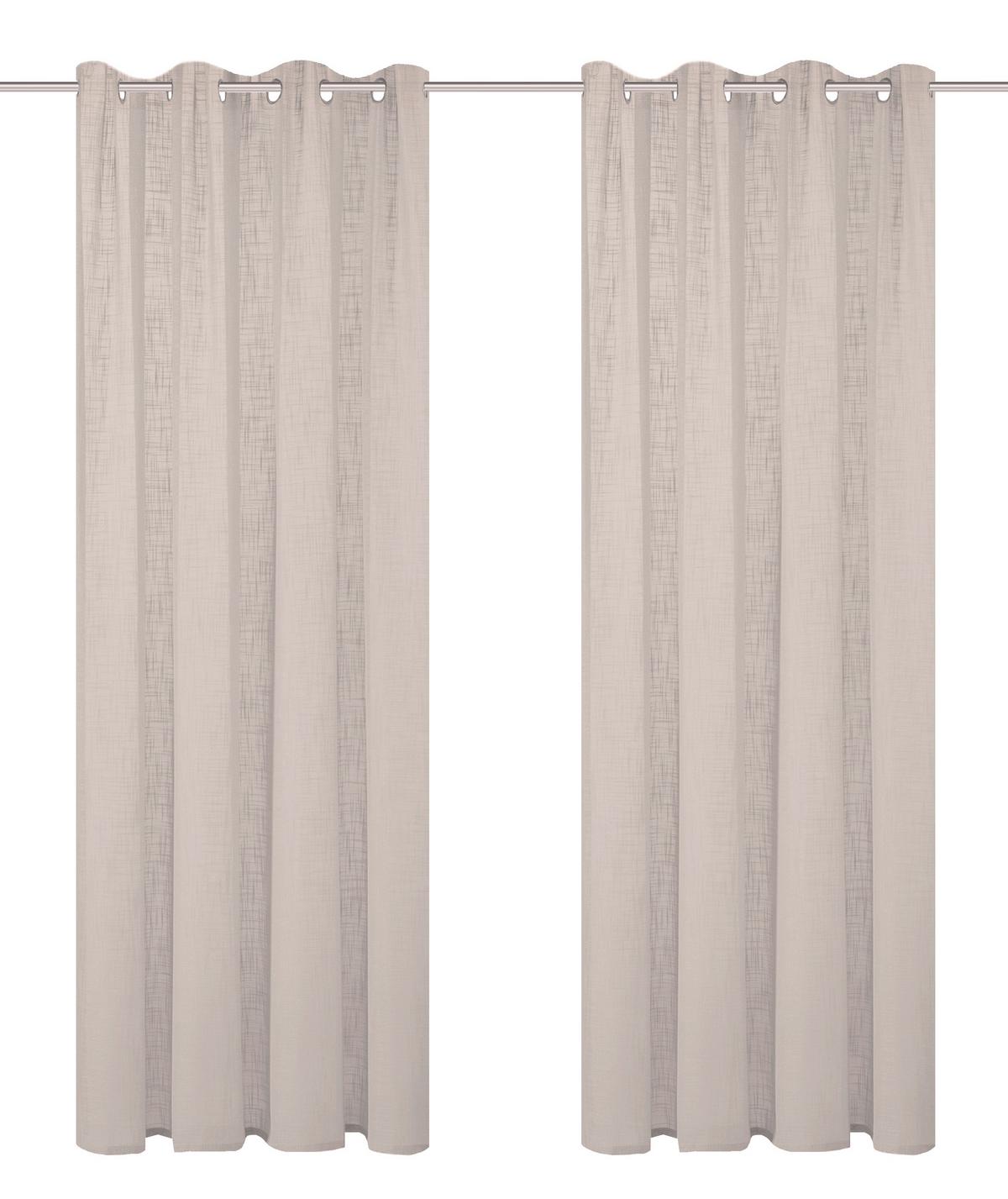 ZASŁONA NA PRZELOTKACH SOFTY 2 SZTUKI - taupe, Basics, tkanina (140/160cm)