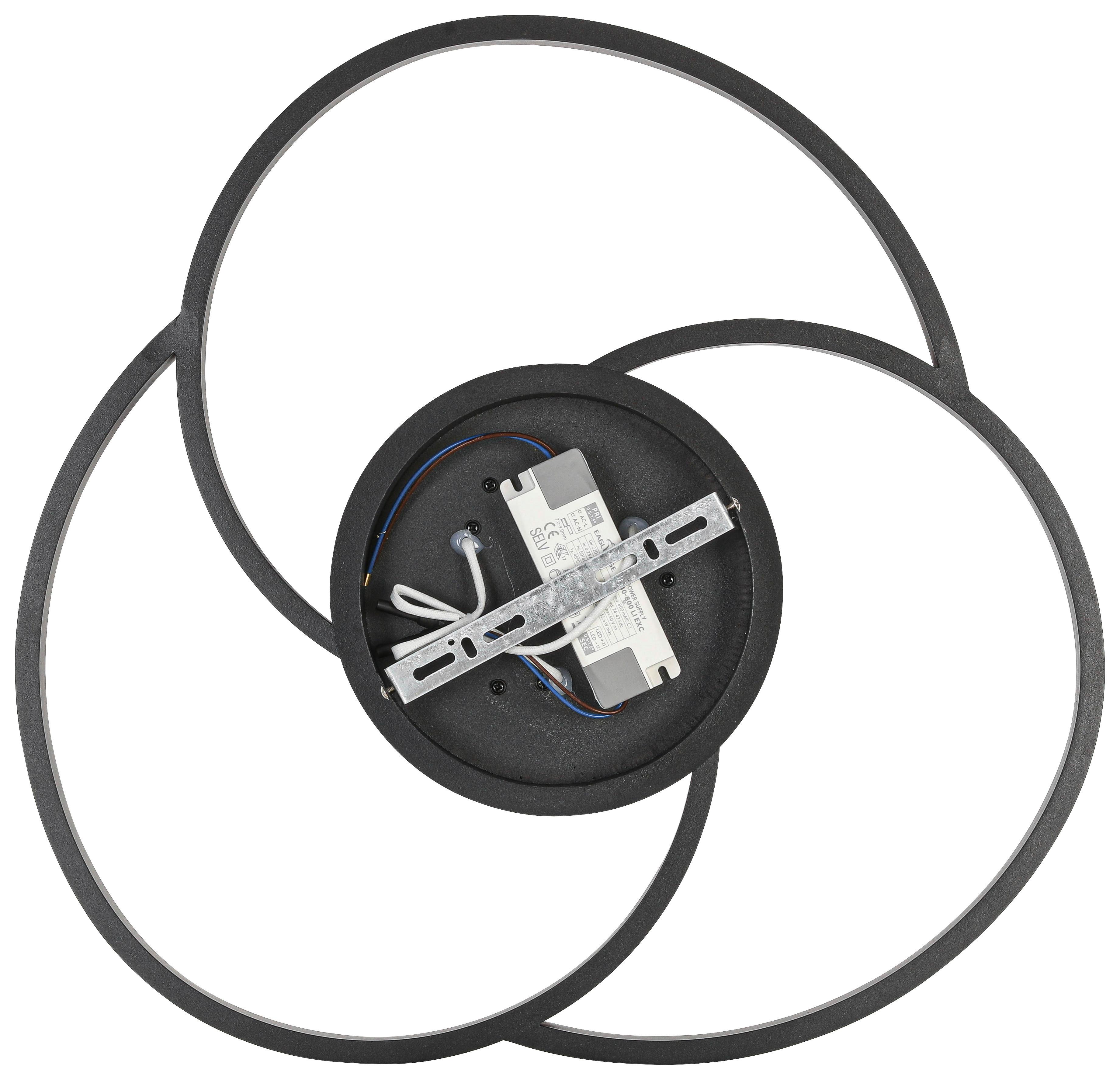 LAMPA SUFITOWA LED DANIELA - czarny, Trend, tworzywo sztuczne/metal (50/7,5cm) - Novel