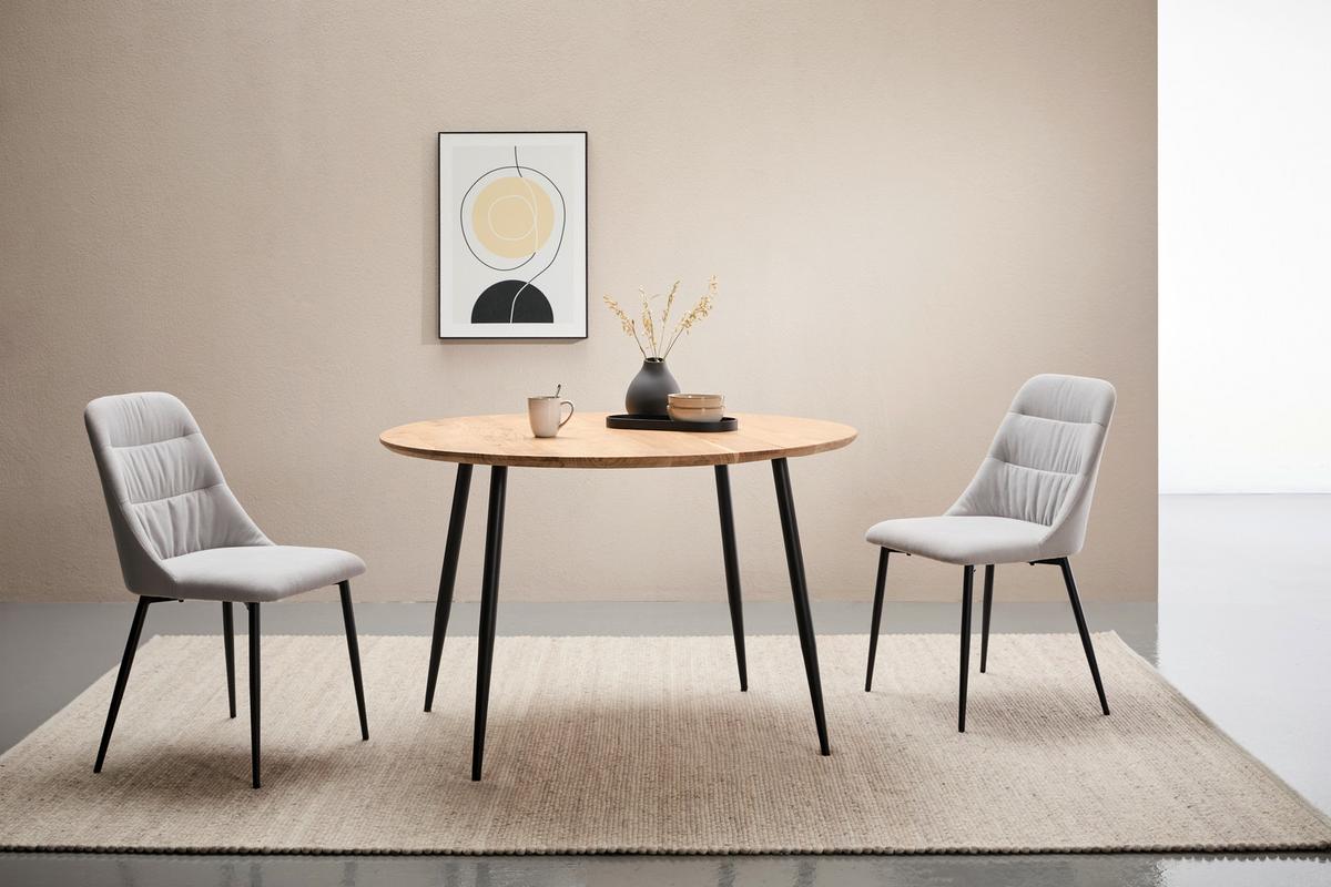 STÓŁ DO JADALNI MALLORCA - kolor akacjowy/czarny, Lifestyle, metal/drewno (120/120/76cm) - Stylife