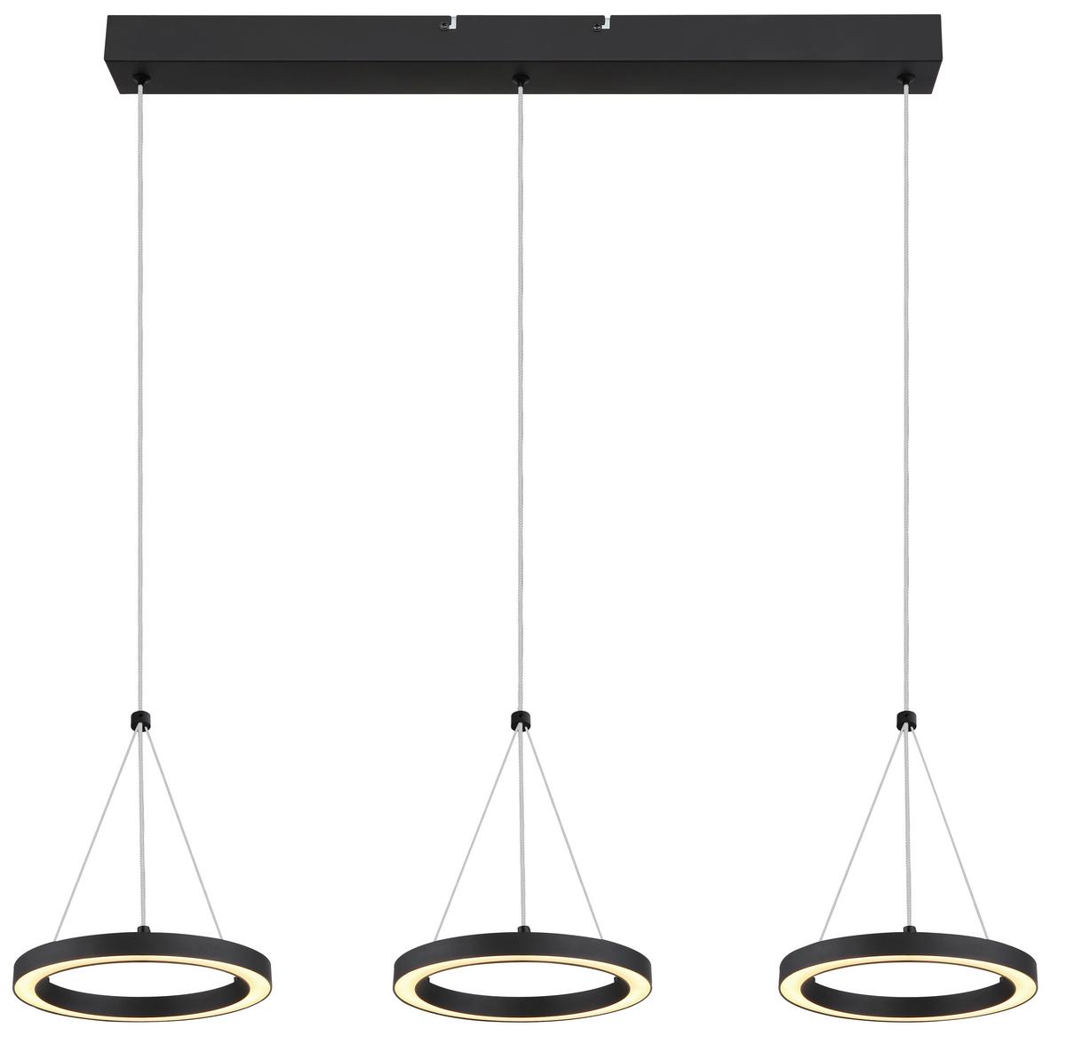 LED-HÄNGELEUCHTE 67188-3H GRENVIX - Weiss/Schwarz, Design, Kunststoff/Metall (82/20/120cm) - Globo