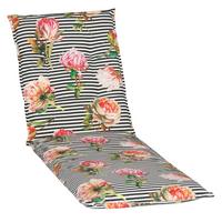 Liegenauflage Toronto ca. 191x58 cm Schwarz m. Blume - Schwarz, Basics, Textil (191/58/8cm) - Gardenson