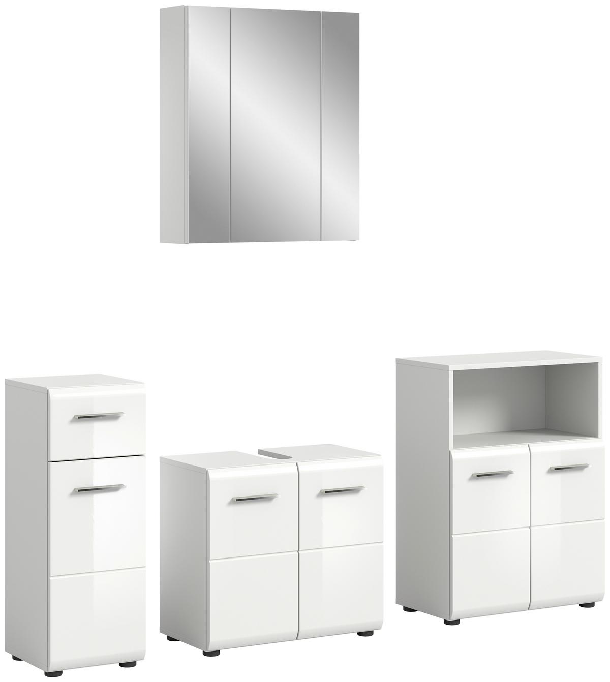 Kopalnica Ice, Bela - srebrne barve/črna, Moderno, umetna masa/leseni material (150cm) - MID.YOU