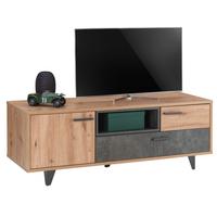 Tv-element Raven, Barva Hrasta, Temno Siva - temno siva/črna, Design, umetna masa/leseni material (155/55/52cm) - Carryhome