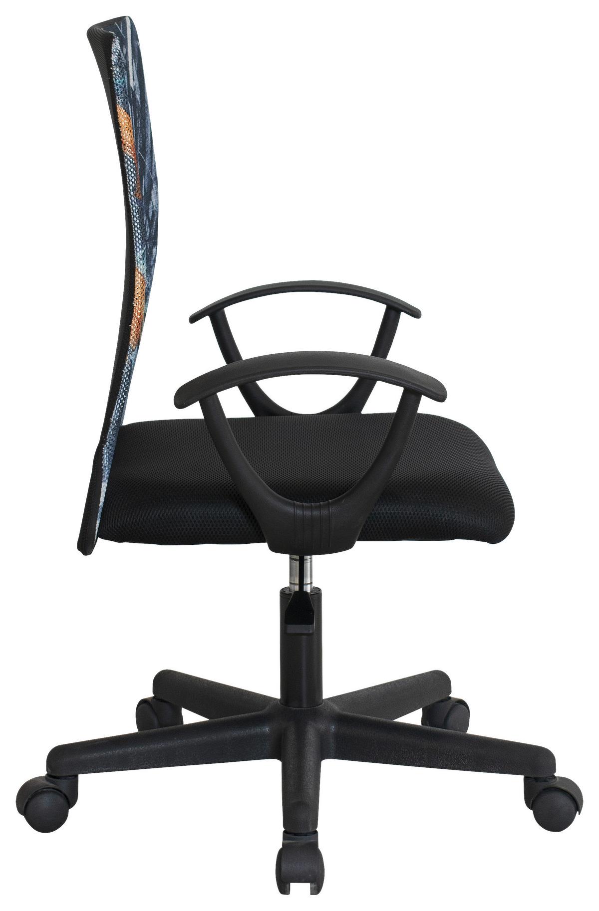 Drehstuhl New York Schwarz/Multicolor - Multicolor/Schwarz, MODERN, Kunststoff/Textil (60/86-96/60cm) - Mömax