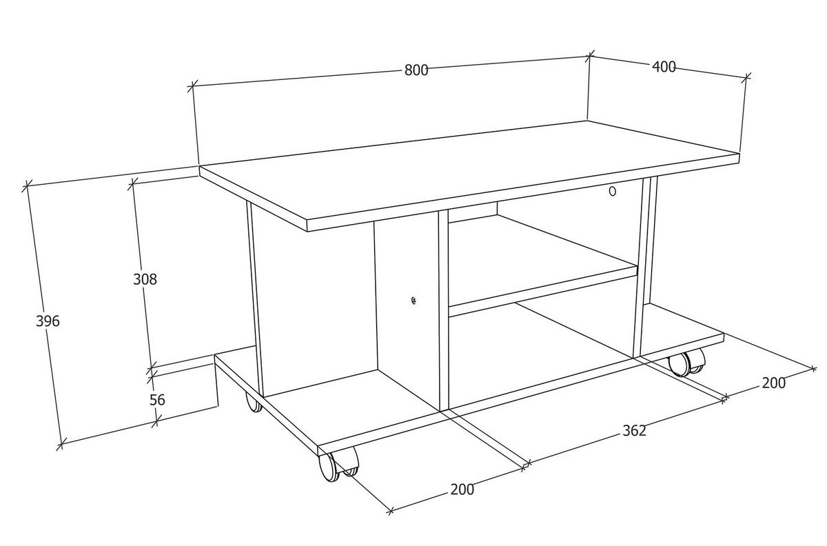 Stojalo Za Tv Findalo, Barva Bukve - barve bukve, Moderno, umetna masa/leseni material (80/40/40cm) - MID.YOU