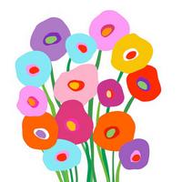 Serviette Bouquet Multicolor ca. 17x17cm - Multicolor, KONVENTIONELL, Papier (17.5/17.5cm) - PPD