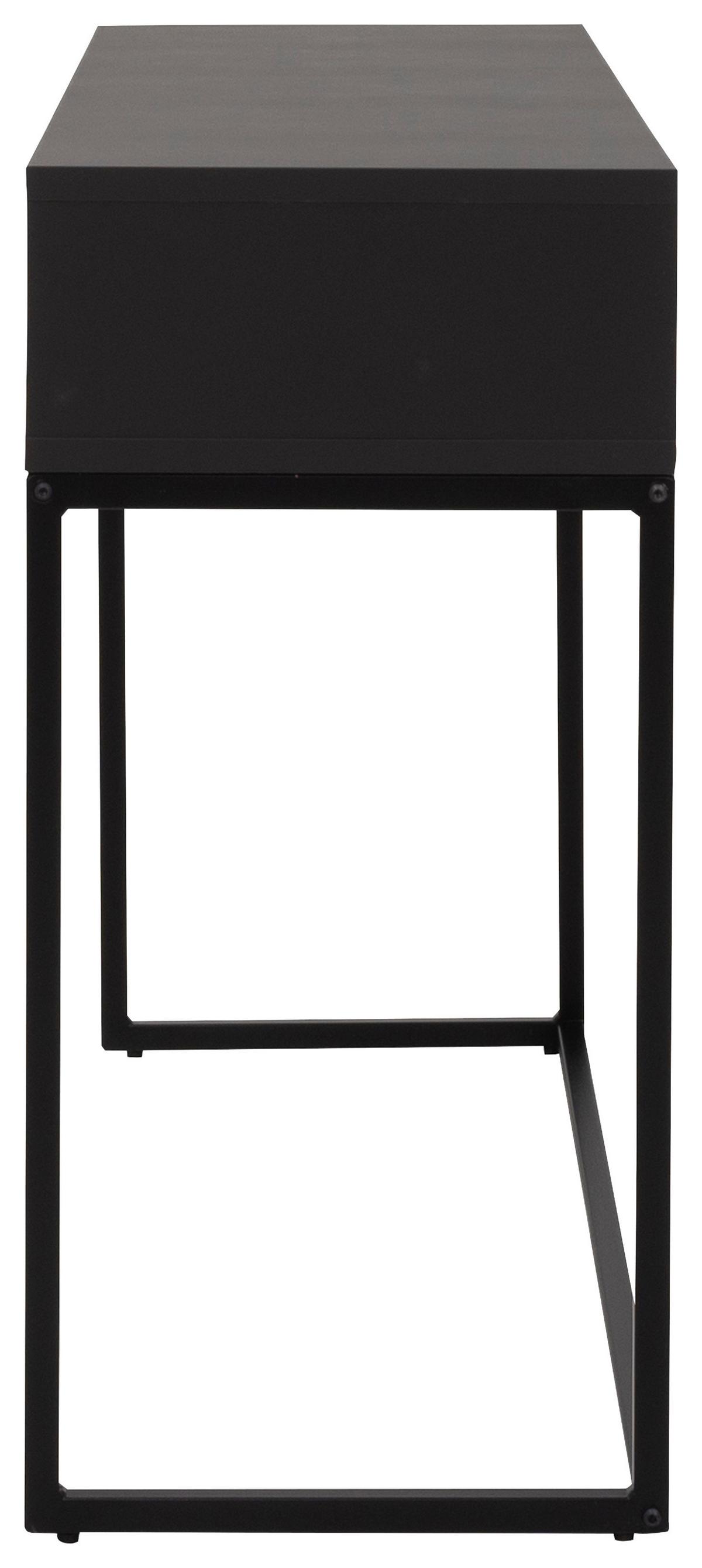 STÓŁ KONSOLA LIPP - czarny, Design, materiał drewnopochodny/metal (118/36/76cm)