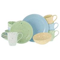 Kombinirani Servis Confetti Bunt, 16-Delni - svetlo modra/svetlo zelena, Basics, keramika - Creatable