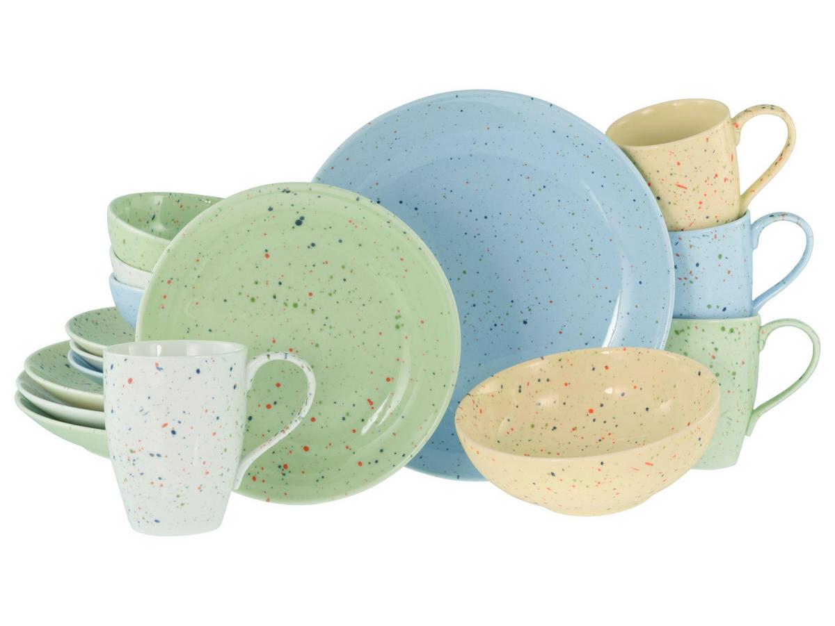 Kombinirani Servis Confetti Bunt, 16-Delni - svetlo modra/svetlo zelena, Basics, keramika - Creatable