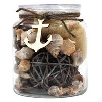 DEKOGLAS FLORA - Creme, Lifestyle, Glas/Naturmaterialien (13,5/16,5/13,5cm) - Kayoom