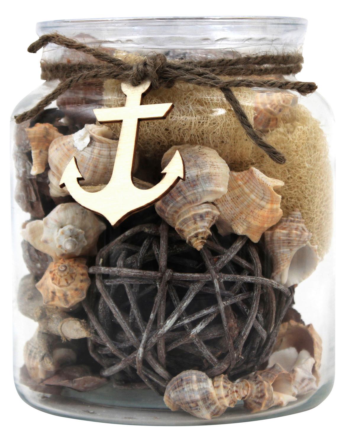 DEKOGLAS FLORA - Creme, Lifestyle, Glas/Naturmaterialien (13,5/16,5/13,5cm) - Kayoom