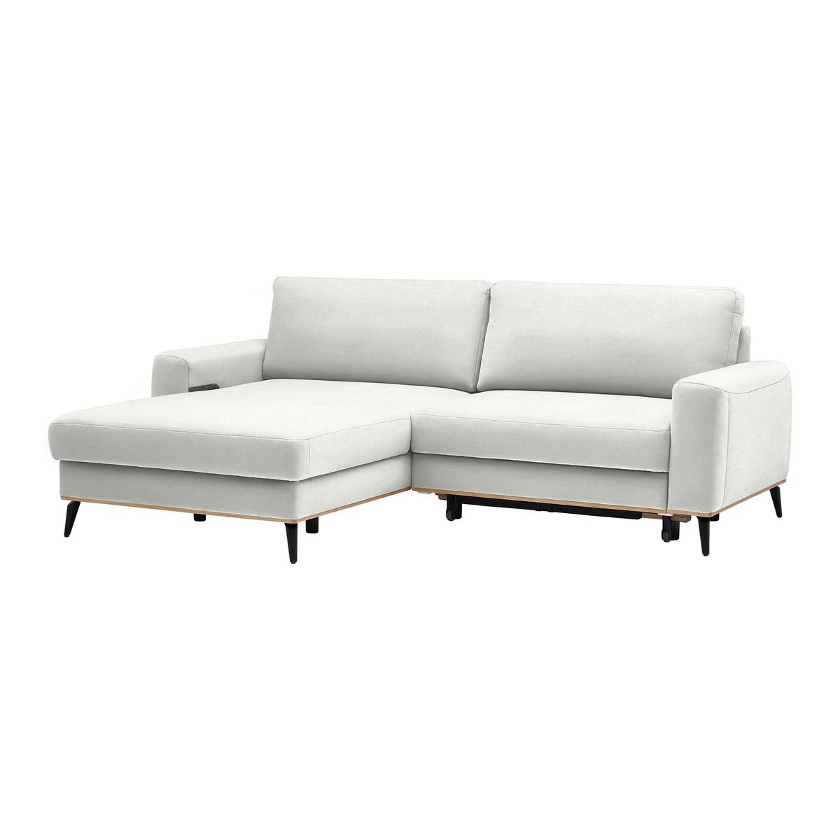 Wohnlandschaft Romeo Creme - Creme/Schwarz, KONVENTIONELL, Textil/Metall (167/87/234cm) - Zandiara