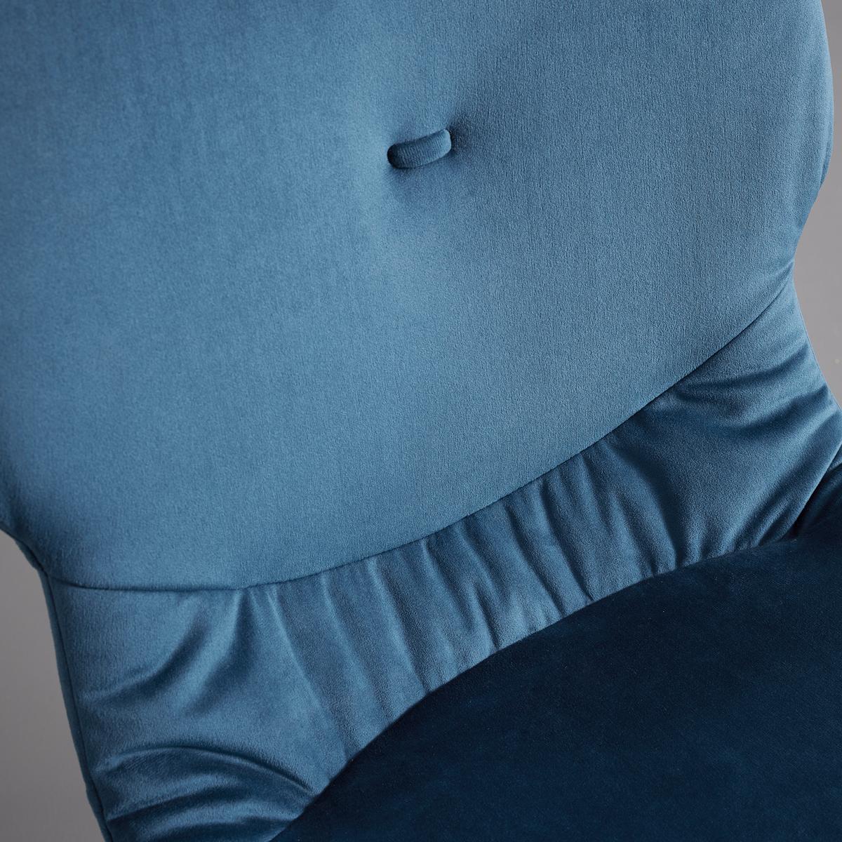 Stuhl Alica Blau Samt Gepolstert - Blau/Schwarz, MODERN, Holz/Textil (46/83/57cm) - Bessagi Home