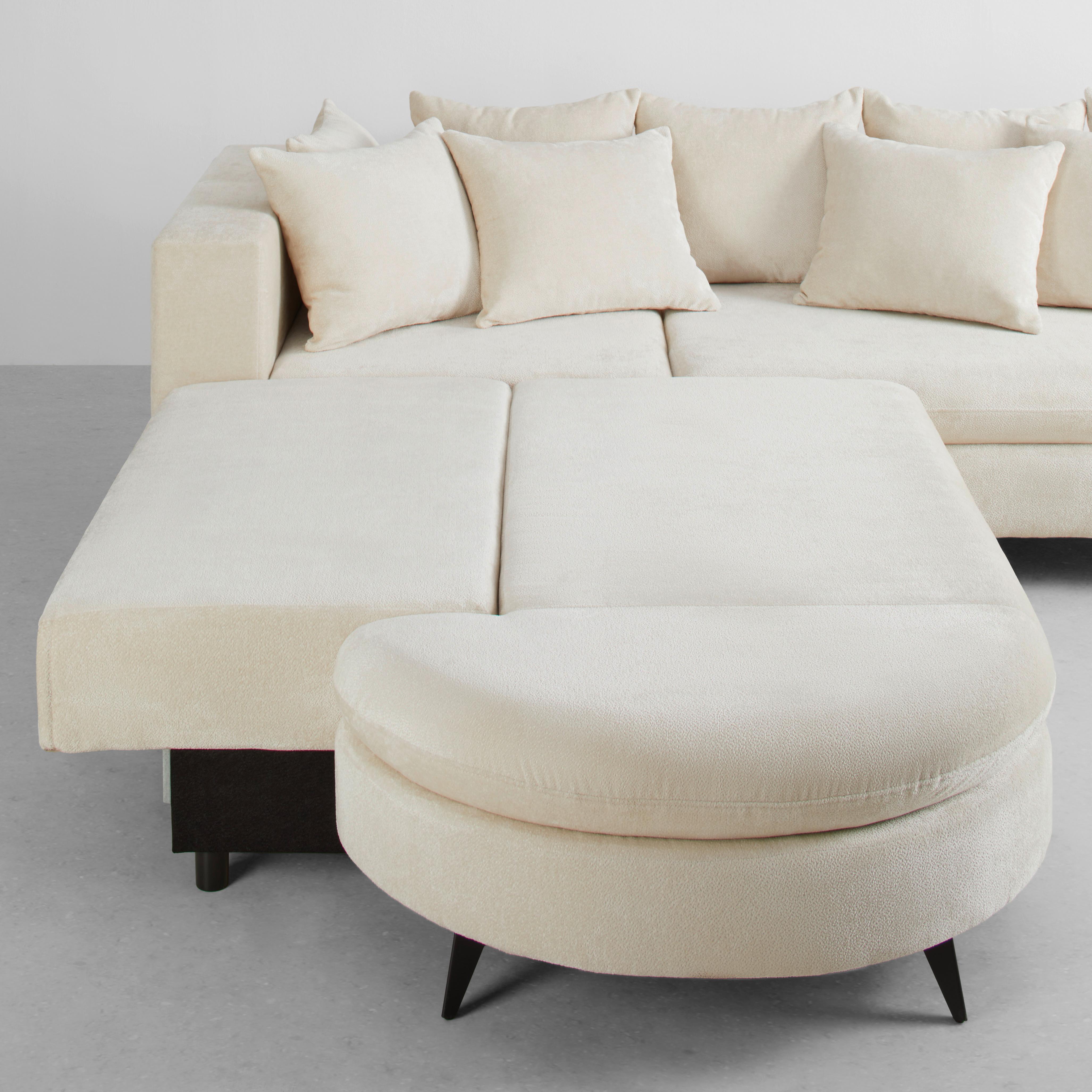 Ecksofa Axel in Beige - Creme/Schwarz, Modern, Textil/Metall (291/87/250cm) - Mömax