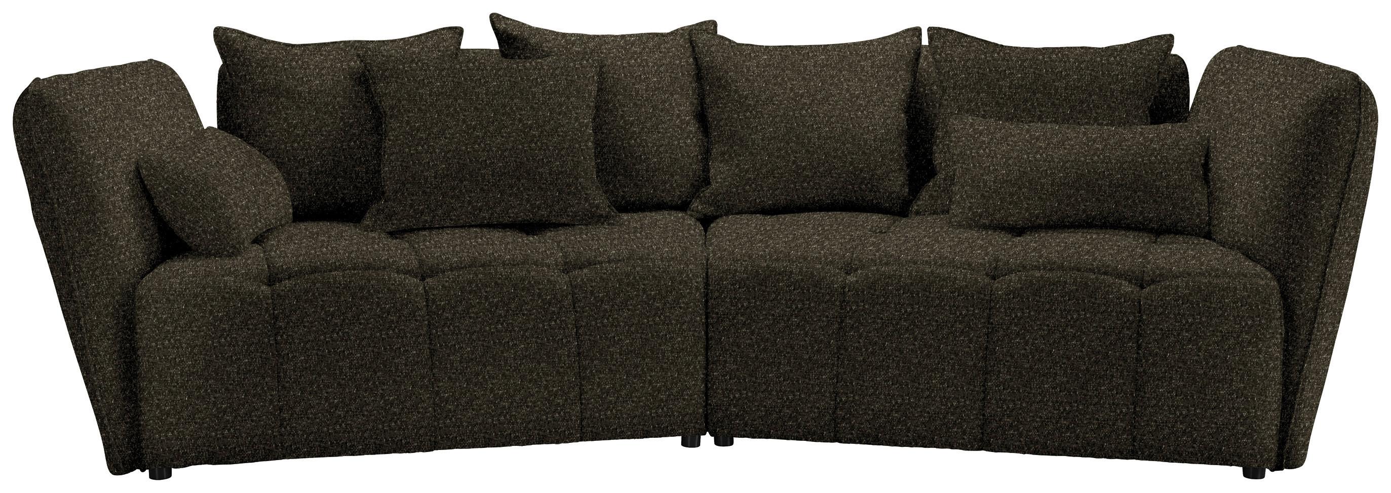 Boxspringsofa Sofi Dunkelgrün - Dunkelgrün/Schwarz, MODERN, Textil (294/93/152cm) - Premium Living