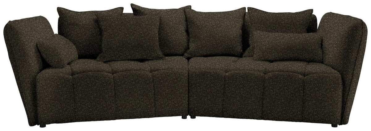 Boxspringsofa Sofi Dunkelgrün - Dunkelgrün/Schwarz, MODERN, Textil (294/93/152cm) - Premium Living