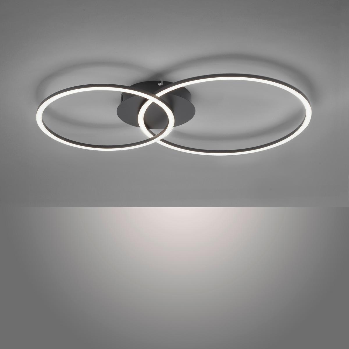 LED-Deckenleuchte Ivanka max. 31 Watt - Schwarz, Design, Kunststoff/Metall (70/44/6,8cm)