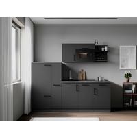 Küchenblock Oliver m. Geräten Grau - Grau, Trend, Holzwerkstoff/Metall (235cm) - Respekta