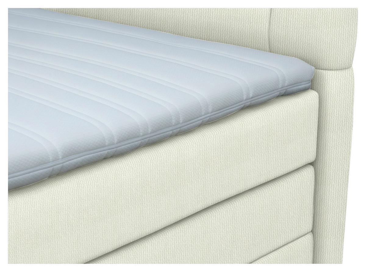 Boxspringbett London Elfenbein ca. 160x200cm - Chromfarben/Elfenbein, MODERN, Holz/Holzwerkstoff (160/200cm) - Premium Living