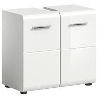 Waschbeckenunterschrank Ice ca. 60x54x32 cm Weiß hochglanz - Weiß Hochglanz/Anthrazit, MODERN, Holzwerkstoff (60/54/32cm) - MID.YOU