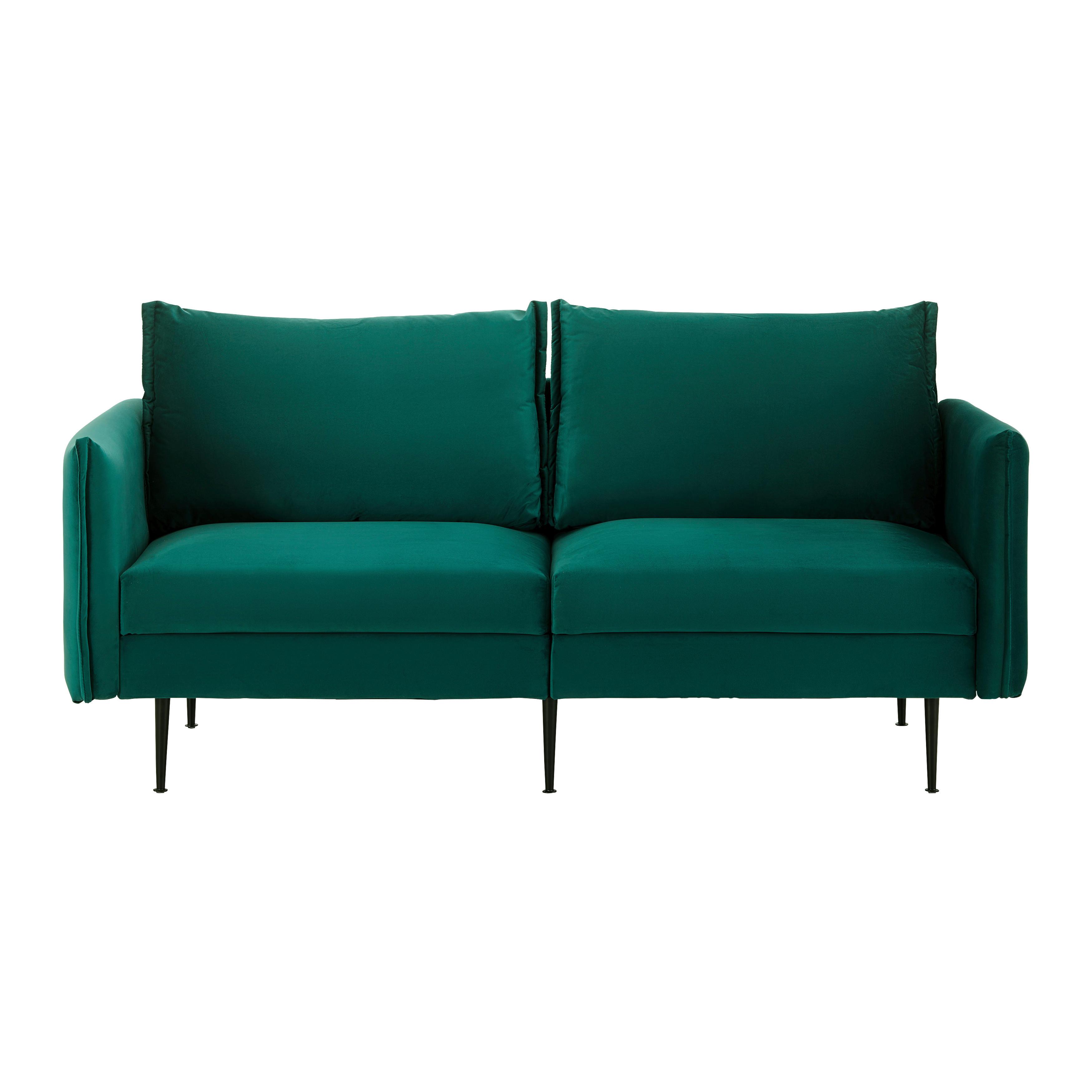 Canapea cu 3 locuri YARA - verde, Modern, lemn/metal (194/77/92cm) - Bessagi Home