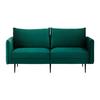 Sofa Yara Grün Samt - Schwarz/Grün, MODERN, Holz/Textil (194/77/92cm) - Bessagi Home