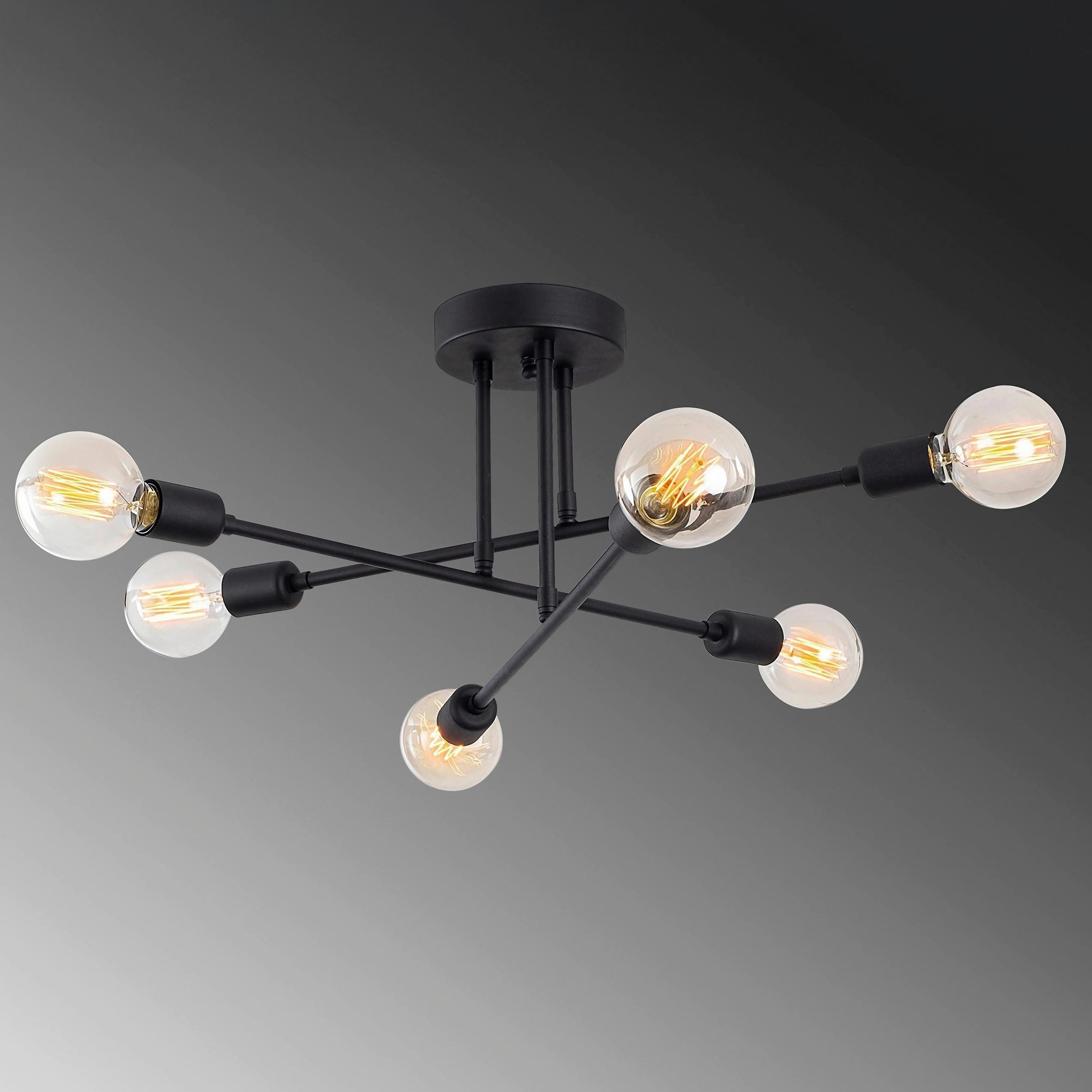 LAMPA WISZĄCA FLOWER - 174-AV - czarny, Design, metal (64/30cm) - P & B