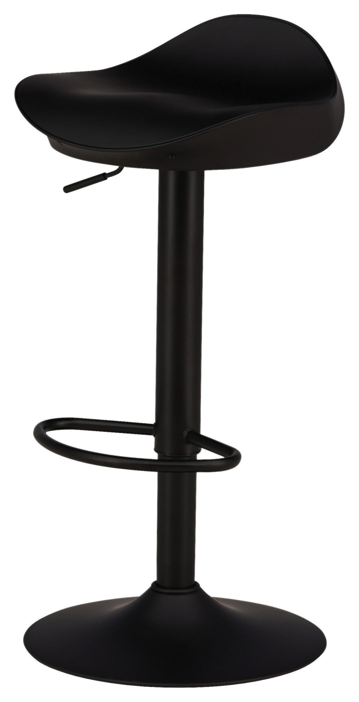 Barhocker-Set Adesto 2er-Set ca. 40x69 cm Schwarz - Schwarz, Design, Kunststoff/Metall (40/69/38cm) - Livetastic