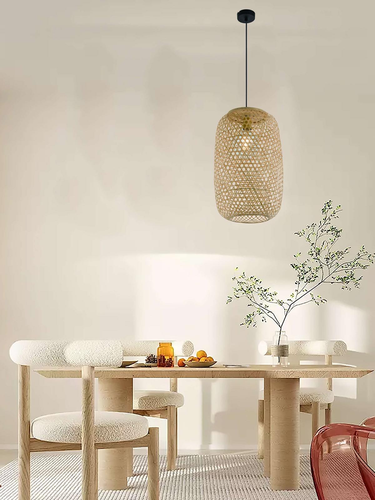 LAMPA WISZĄCA ILZ II - kolor naturalny, Design, tworzywo sztuczne/materiały naturalne (31/135cm) - Novel