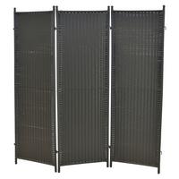 Paravent mit 3 Flügel ca. 183x183 cm Grau - Grau, MODERN, Kunststoff/Metall (183/183cm) - Gardenson